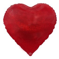 Red Brocade Foil Heart 18" (45cm.)