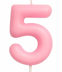 Świeczka Cyferka "5" – Różowa