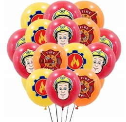 Rubber Balloons Fireman Printed (12 pcs.)