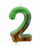 Zeleno-hnědá pixelová svíčka Minecraft "2"