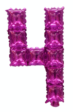 POP IT 4 Růžová (40 cm) Fóliové číslo