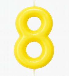 Świeczka Cyferka "8" – Żółta