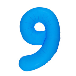 Fóliový balónek číslo "9" modrý neonový (100 cm).)