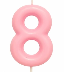 Świeczka Cyferka "8" – Różowa