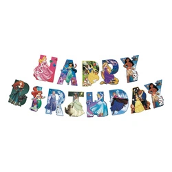 HAPPY BIRTHDAY paper garland with Disney princesses