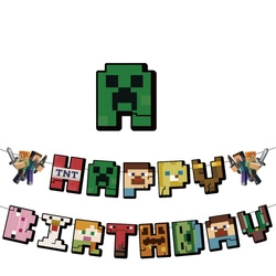 Minecraft Happy Birthday paper garland (1 pc)