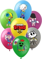 Gumové balónky s potiskem BRAWL STARS (7 ks).)