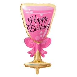 Foil Balloon Happy Birthday Glass (93cm*48cm)