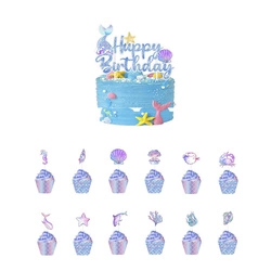 Cake and cupcake toppers with a nautical theme