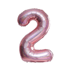 Foil Balloon Number "2" RoseGold Brocade (100cm.)