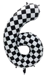 Foil Balloon Number "6" Chessboard Race (100cm.)
