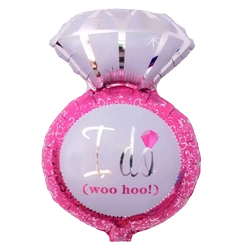 Foil Balloon Ring "I Do" Pink