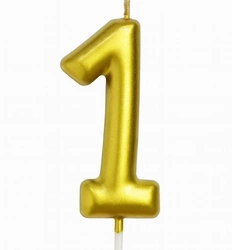 Świeczka Cyferka "1" – Złota