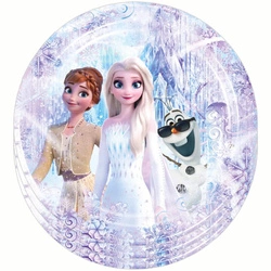 Papierowe talerzyki „Kraina Lodu” – Elsa, Anna i Olaf – 10 szt.