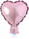 Serce foliowe Różowe 12,5cm. (10 szt.)