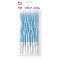 Decorative blue candles - set of 12 pieces,