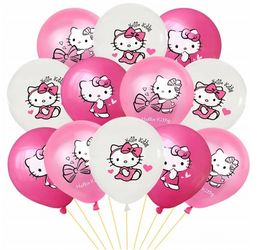 Balony gumowe z nadrukiem Kitty (12 szt.)