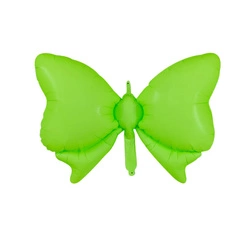 Green foil balloon in the shape of a bow