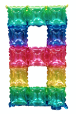 POP IT 8 Duhové fóliové číslo (40 cm)