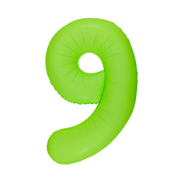 Fóliový balónek číslo "9" zelený neonový (100 cm).)