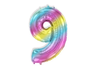 Foil Balloon Number "9" Flexmetal, Ombre (100cm.)