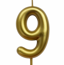 Narozeninová svíčka číslo "9" - barva šampaňského