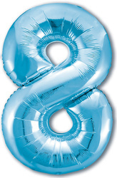 Fóliový balónek číslo "8" modrý (100 cm).)
