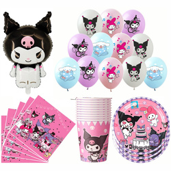 Zestaw Urodzinowy „Kuromi & My Melody” – Balony, Talerzyki, Kubeczki, Serwetki (53 elementy)
