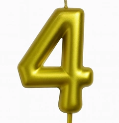 Świeczka Cyferka "4" – Złota