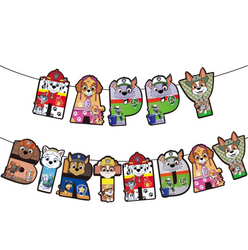 Paper Garland Happy Birthday Paw Patrol (1 pc)