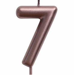 Birthday candle number "7" - pink gold