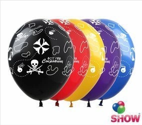 Pirates printed rubber balloons (10 pcs.)