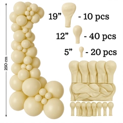 Set of Decorative Balloons - Color Blush(072) , 70 pcs. (19", 12", 5")