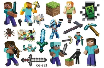 Tattoos for Kids Game, Minecraft, Pixels (1 pc)