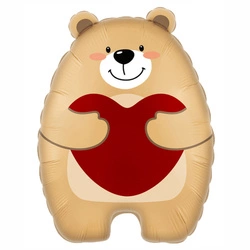 Foil Balloon "Teddy Bear with Heart" - Charming Gesture of Love 44 x 54 cm