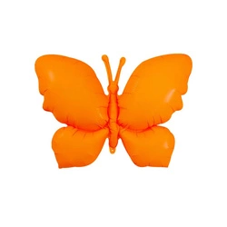 Orange foil balloon in the shape of a butterfly