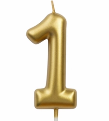 Birthday candle number "1" - champagne color
