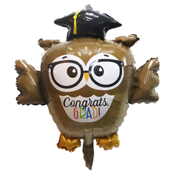 Foil Balloon Owl, Congratulations (69cm*72cm)