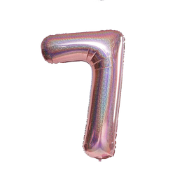 Foil Balloon Number "7" RoseGold Brocade (100cm.)