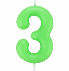 Świeczka Cyferka "3" – Zielona