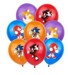 Gumové balónky s potiskem Sonic (8 ks).)