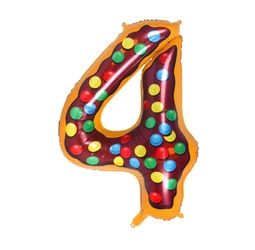 Balon Foliowy Cyferka "4" Ciasteczko (100cm.)