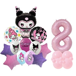 Set of 8 Kuromi Foil and Rubber Printed Balloons