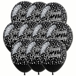 Balony gumowe z nadrukiem Happy Birthday (10 szt.)