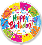 Balon foliowy Happy Birthday 18" (45cm), FLEXMETAL™
