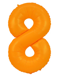 Fóliový balónek číslo "8" neonově oranžový (100 cm).)