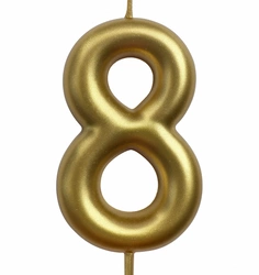 Birthday candle number "8" - champagne color
