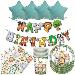 Safari Zoo Birthday Set - Decorations with Animals (45 items)