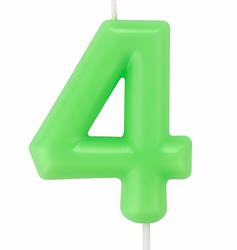 Świeczka Cyferka "4" – Zielona
