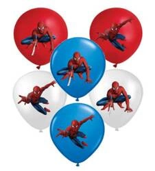 Balony gumowe z nadrukiem Spider Man (6 szt.)